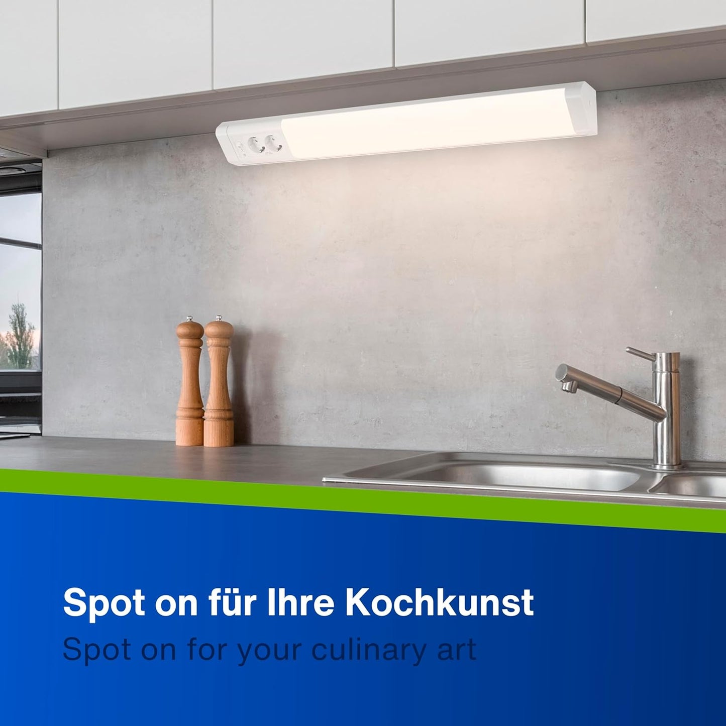 Unterbauleuchte mit Steckdosen & Schalter