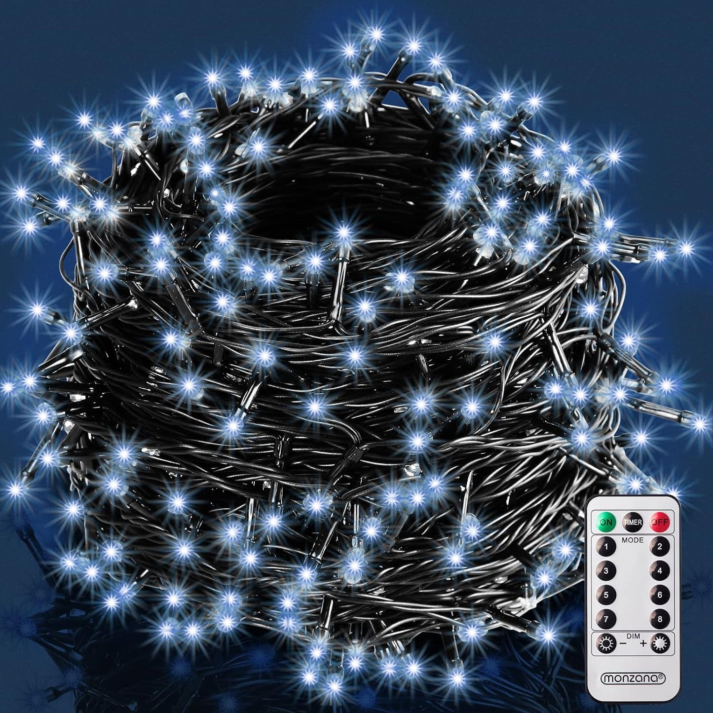 Fairy lights, Kaltweiss - Schwarzes Kabel 200 LED