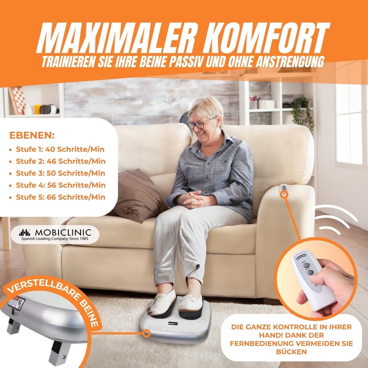 Legfit Beintrainer mit Fernbedienung und einstellbarer Geschwindigkeit