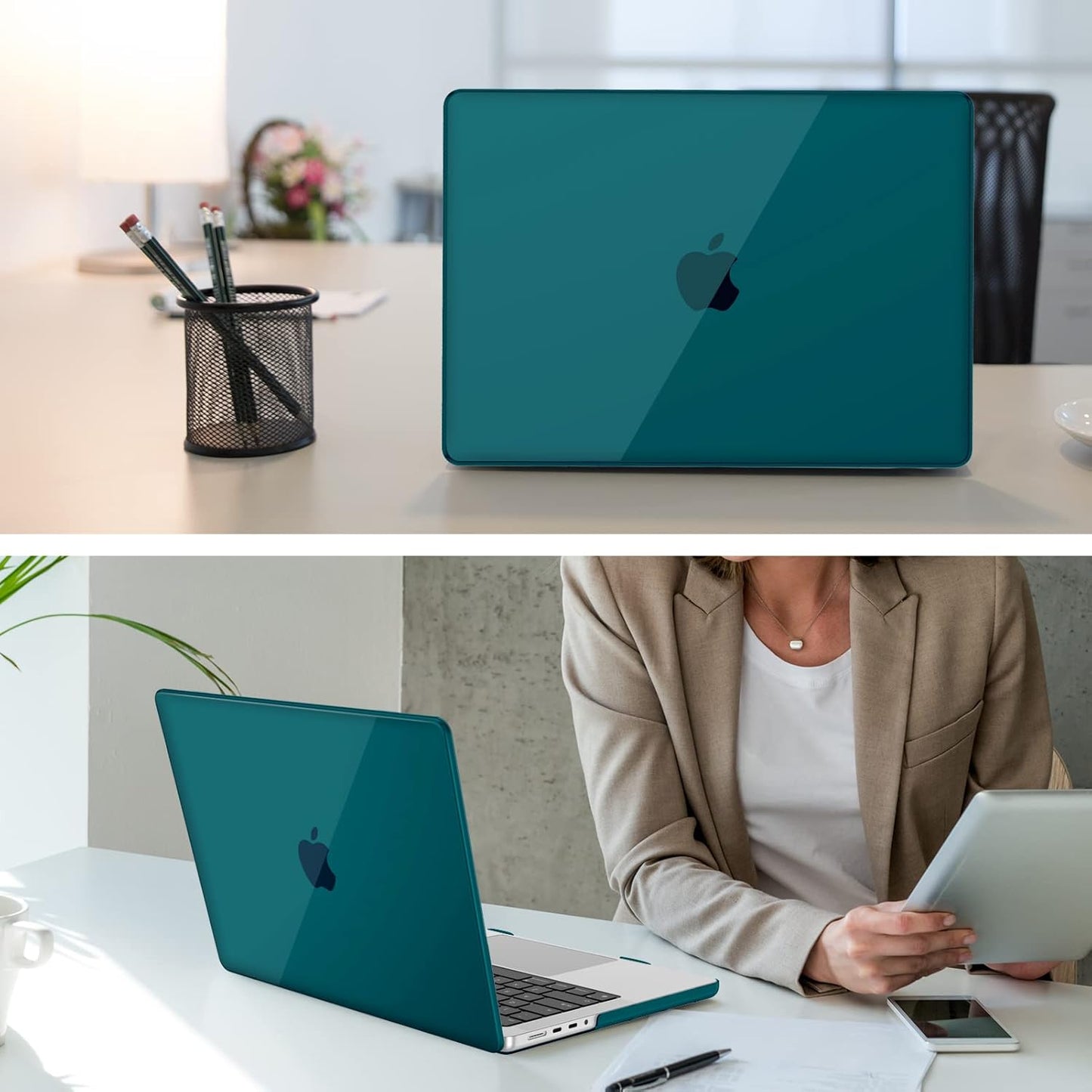 Schutzhülle für MacBook Pro 14 Zoll (2026-2021), Dunkles Cyan