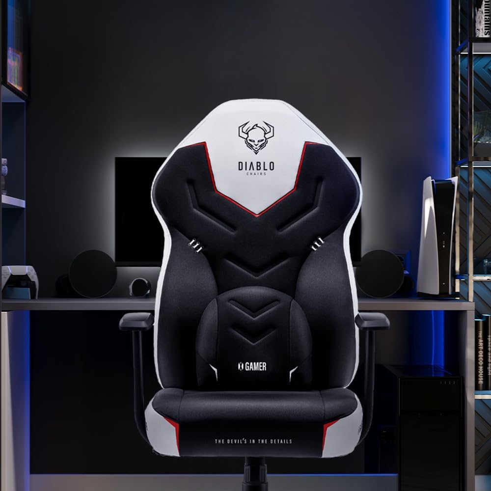 Ergonomischer Gaming-Stuhl X-Gamer 2.0, Schwarz-weiss 128 cm x 68 cm x 55 cm