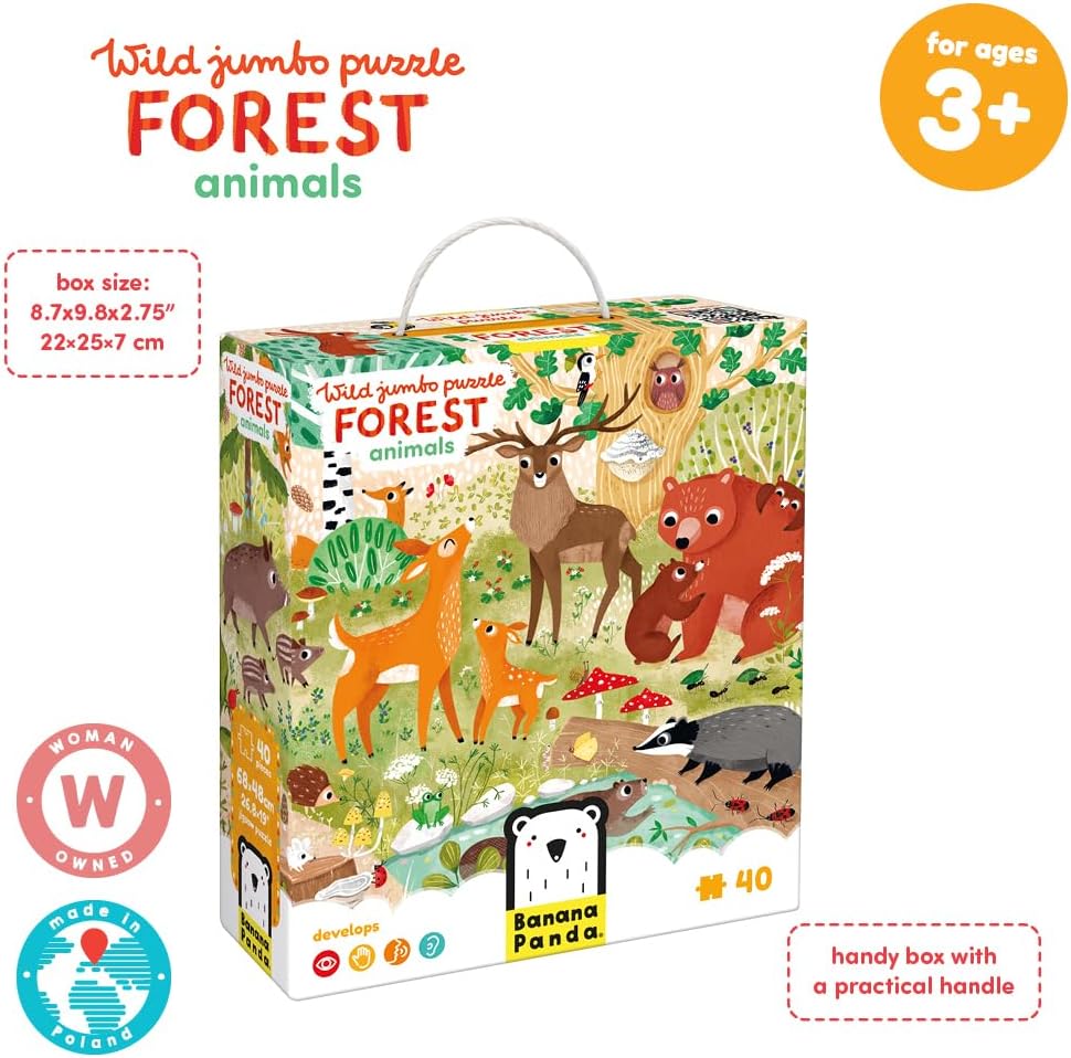 Wildes Jumbo -Puzzle Waldtiere – 40-tlg.