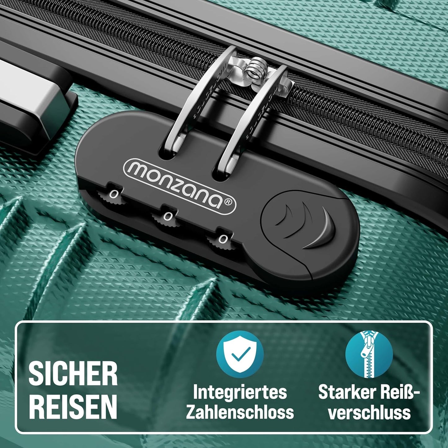 4 tlg. Hartschalenkofferset, Grün
