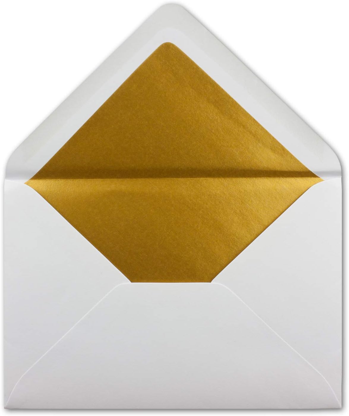 25 Stück Briefumschläge B6 mit Goldfutter, 10 - Weiß - Goldfutter 25 Umschläge