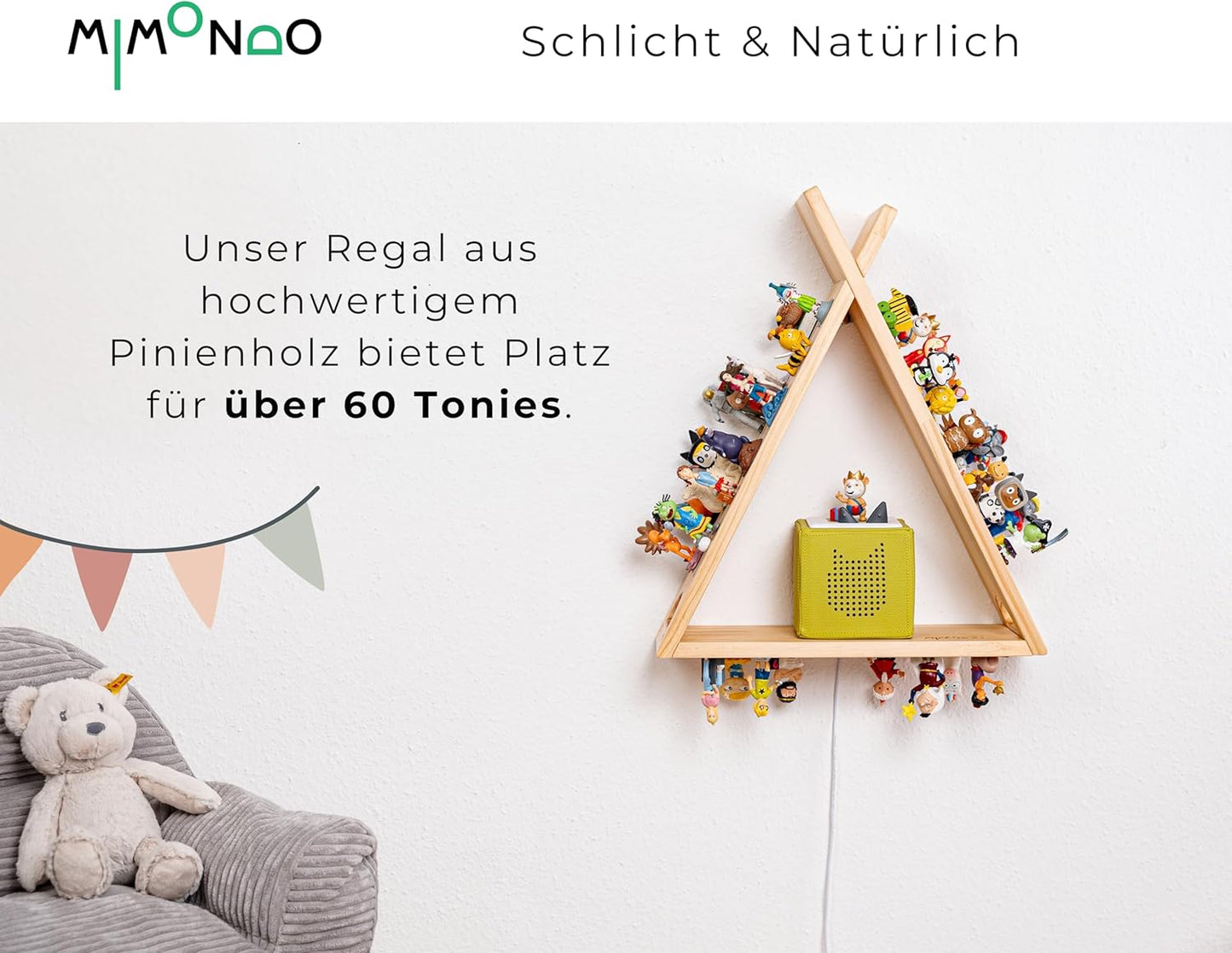 Tonieregal aus Holz für 60 Figuren, TIPI