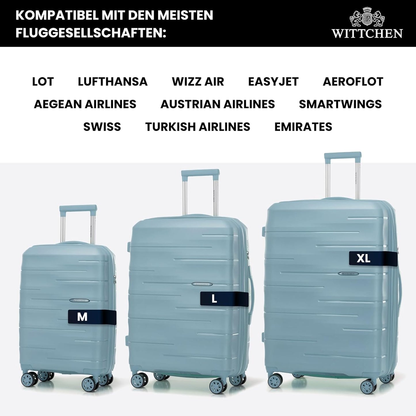 Mittelgrosser Reisekoffer mit TSA-Schloss, Blau 66 x 45 x 27 cm