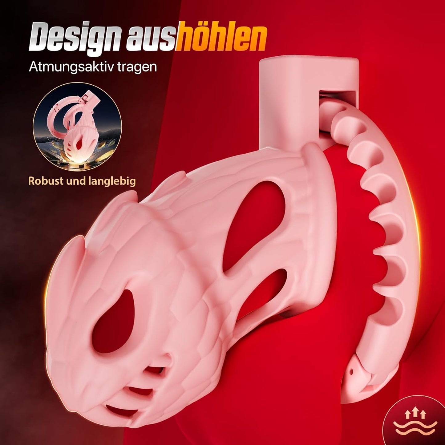 Chastity Cage für Männer mit Schloss, Rosa