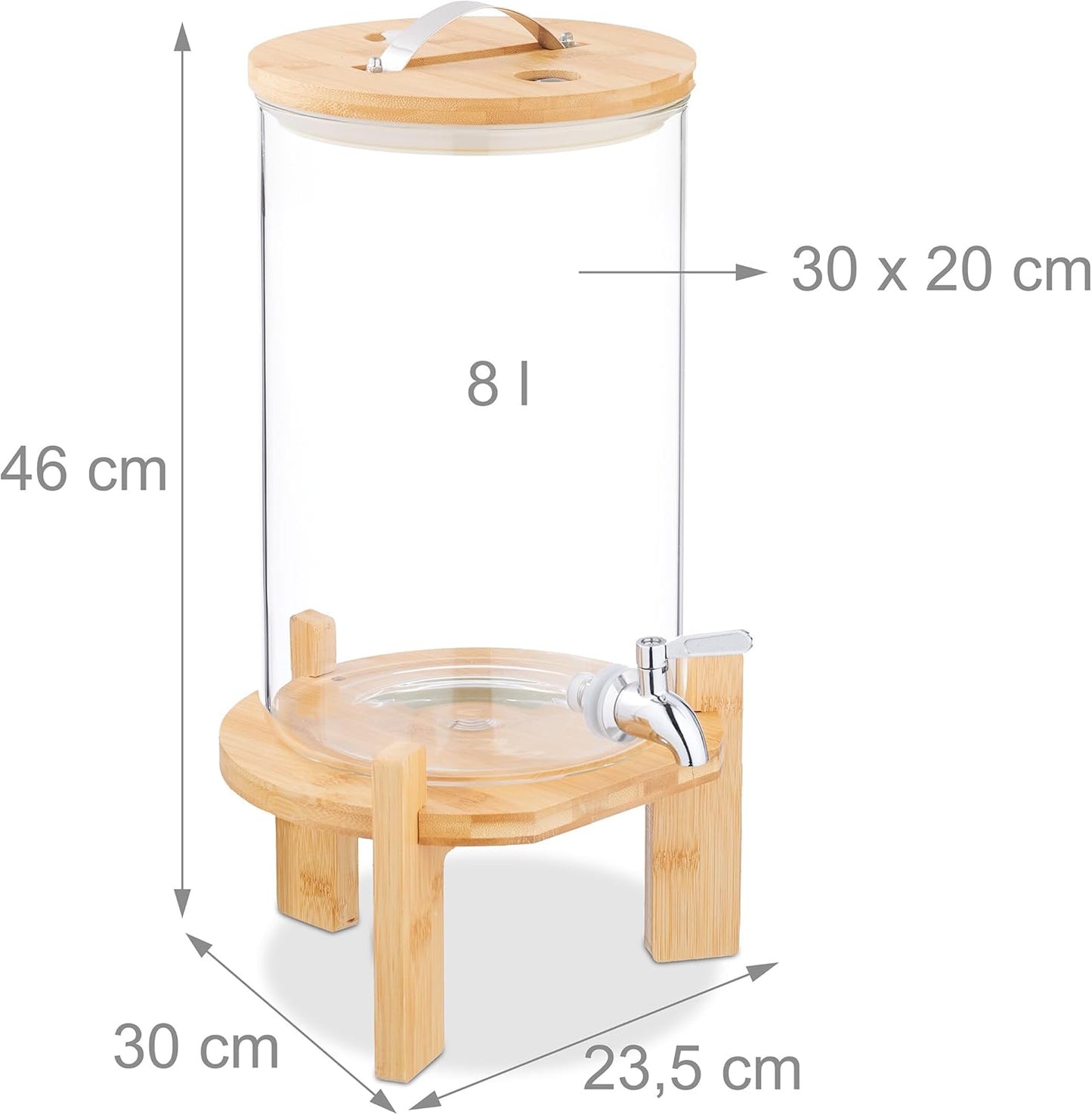 Getränkespender mit Ständer & Thermometer, 8 Liter