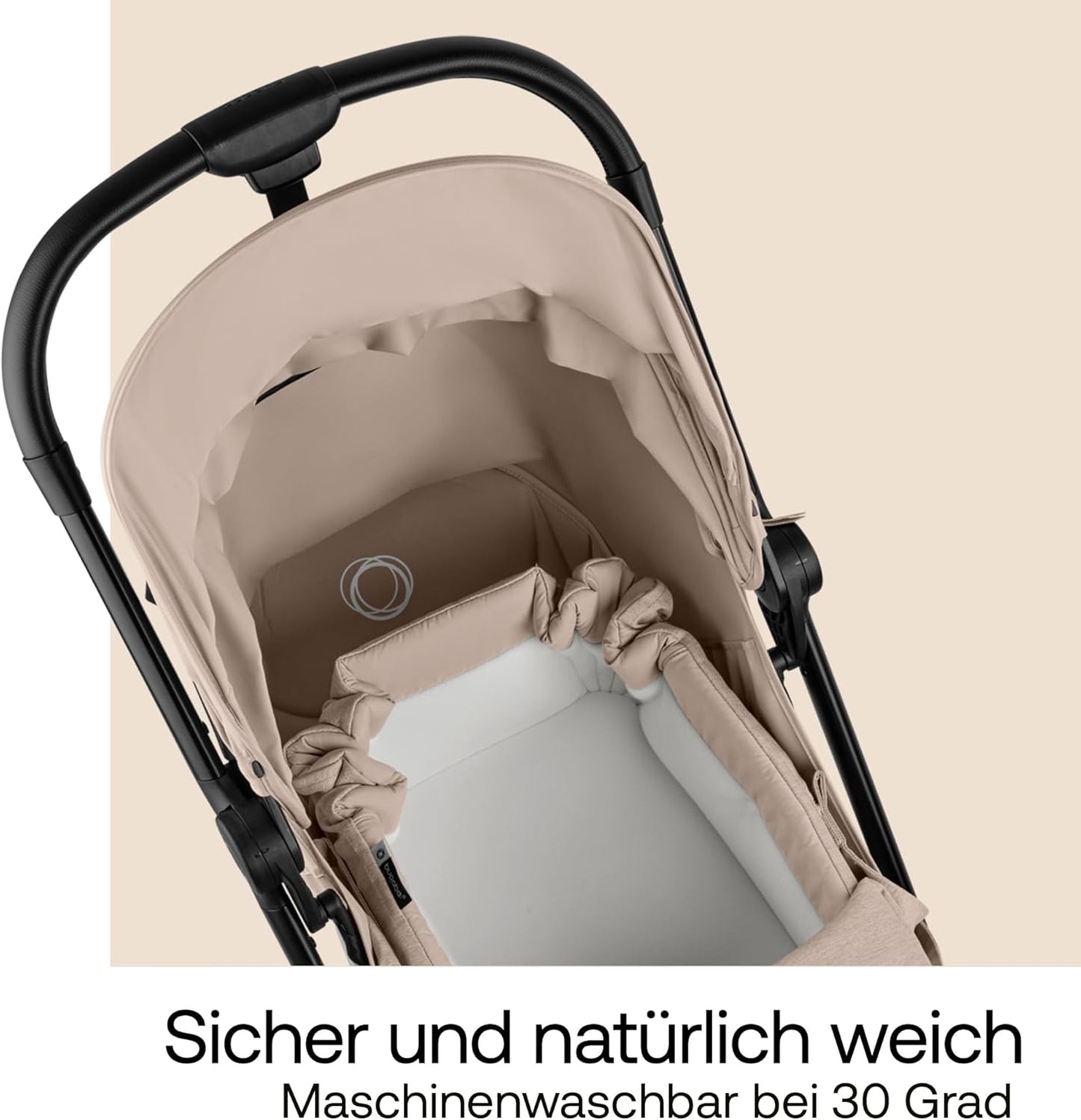 Tragbares Babynest mit Matratze, Desert Taupe