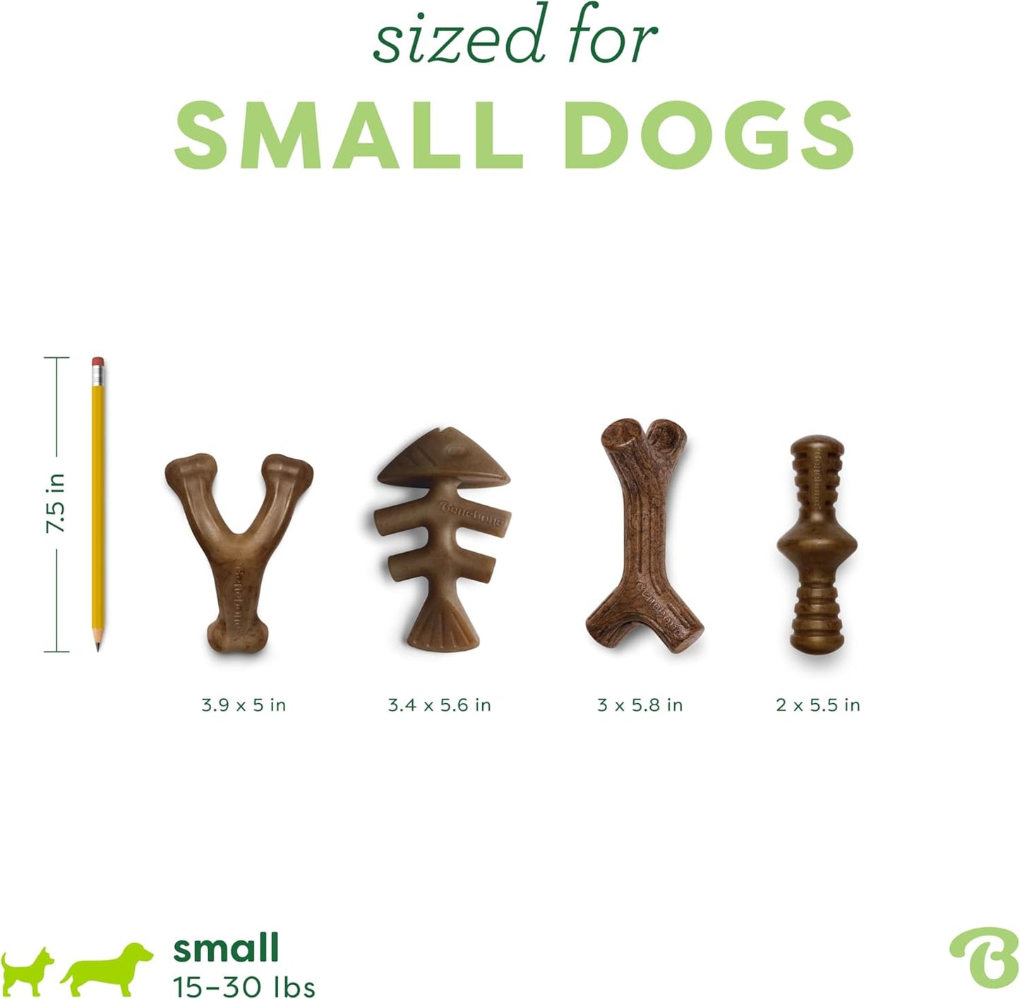 Kauspielzeug-Geschenkbox für kleine Hunde, 4 Pack Small