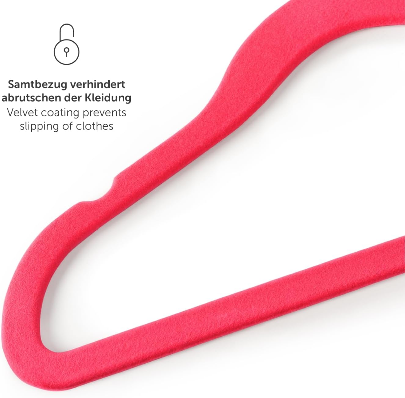 Kinder-Kleiderbügel-Set, Samt, rutschfest, drehbar (30 Stück), 30 Stück Pink