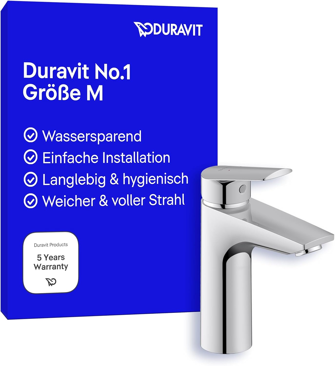 No.1 Waschtischarmatur Grösse M (ohne Ablaufgarnitur), ohne Zugstangen-Ablaufgarnitur M