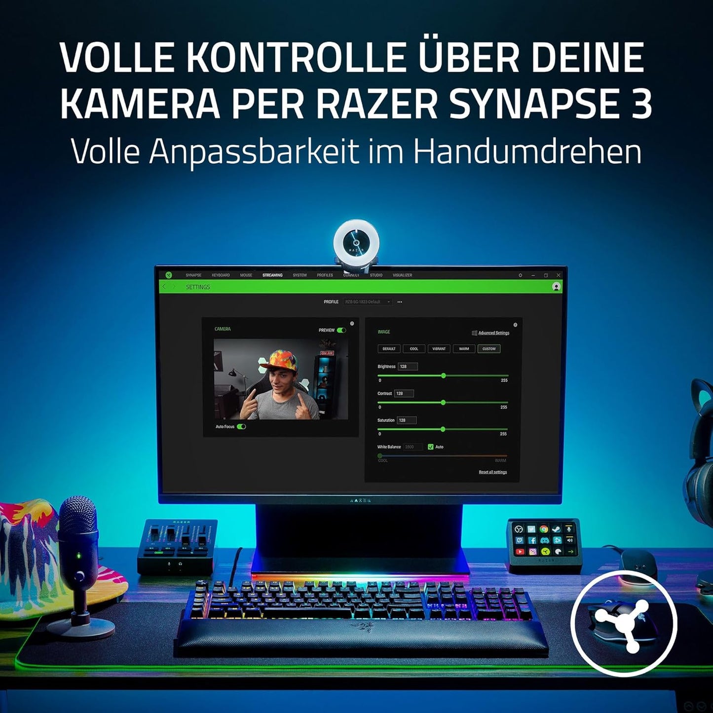 Streaming-Kamera mit Ring-Beleuchtung Kiyo, Kiyo