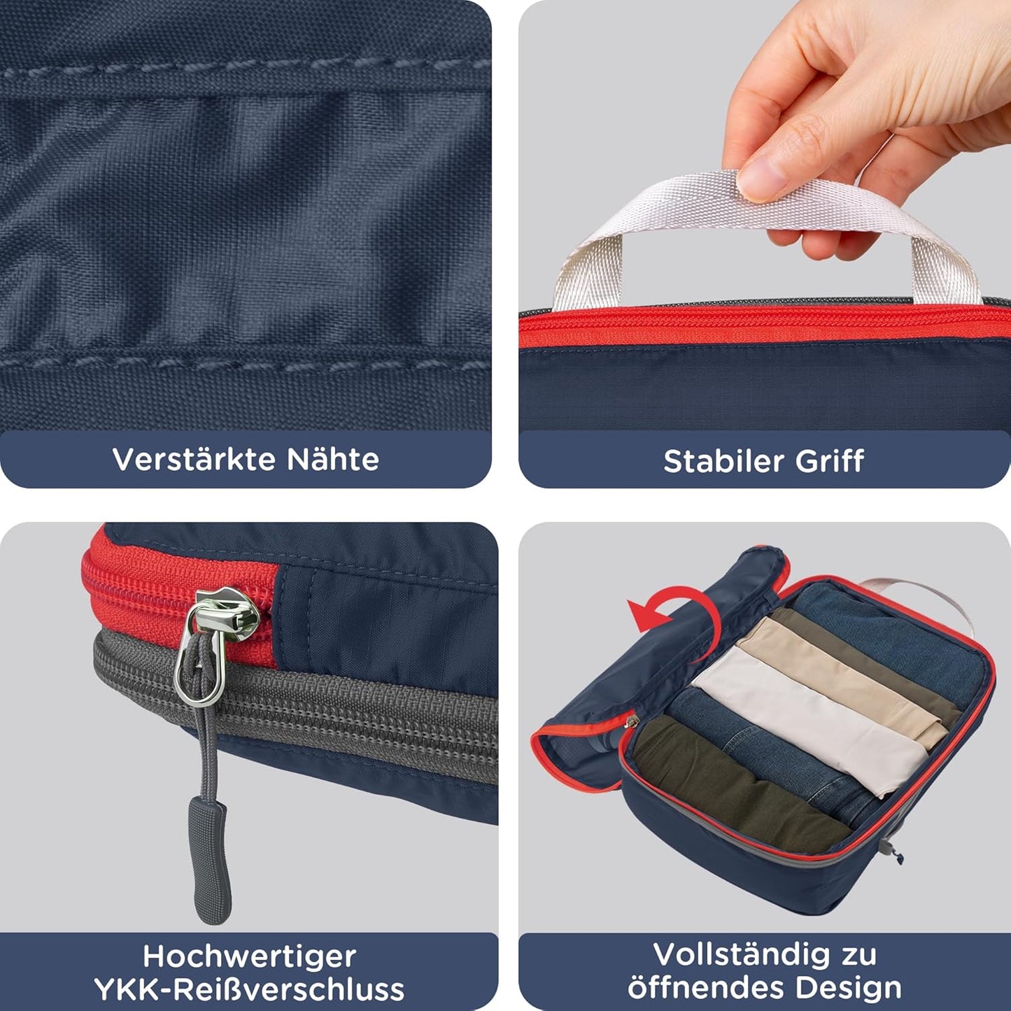 Kompression Koffer-Organizer Set, 3PCS Blau