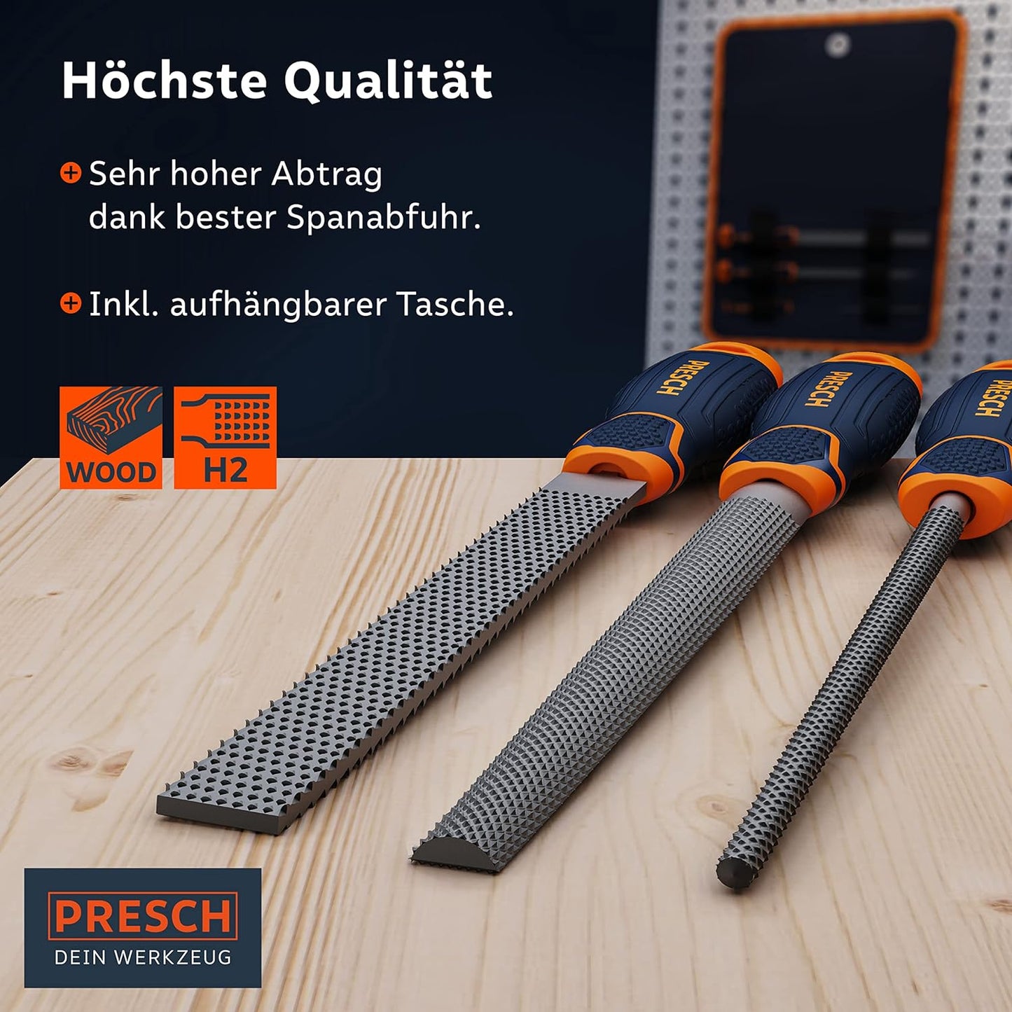 Holzraspel-Set 10162, Holzraspel Set 3 tlg. inkl. Tasche