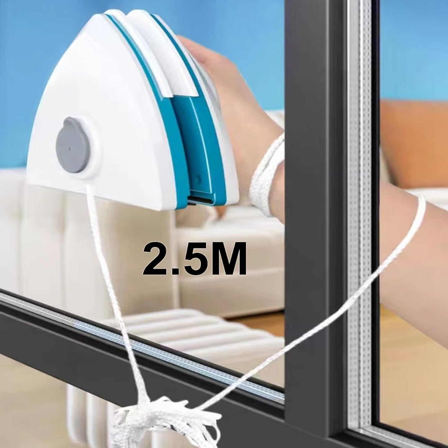 Magnetischer Fensterputzer mit Sicherheitsseil, Glasdicke 15-26mm