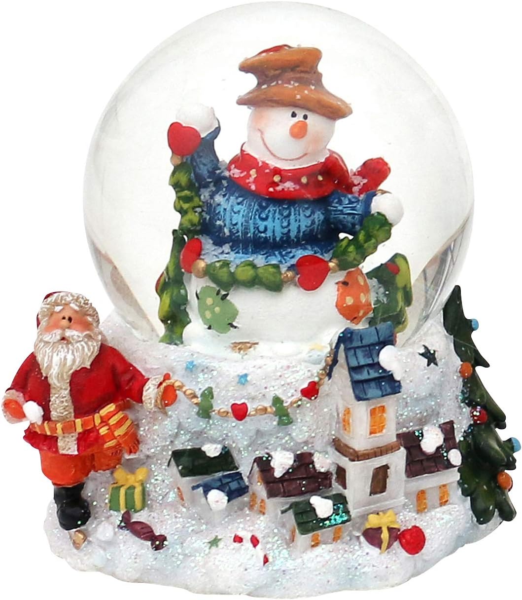 Schneekugel "Schneemann mit Girlande", Schneemann mit Girlande