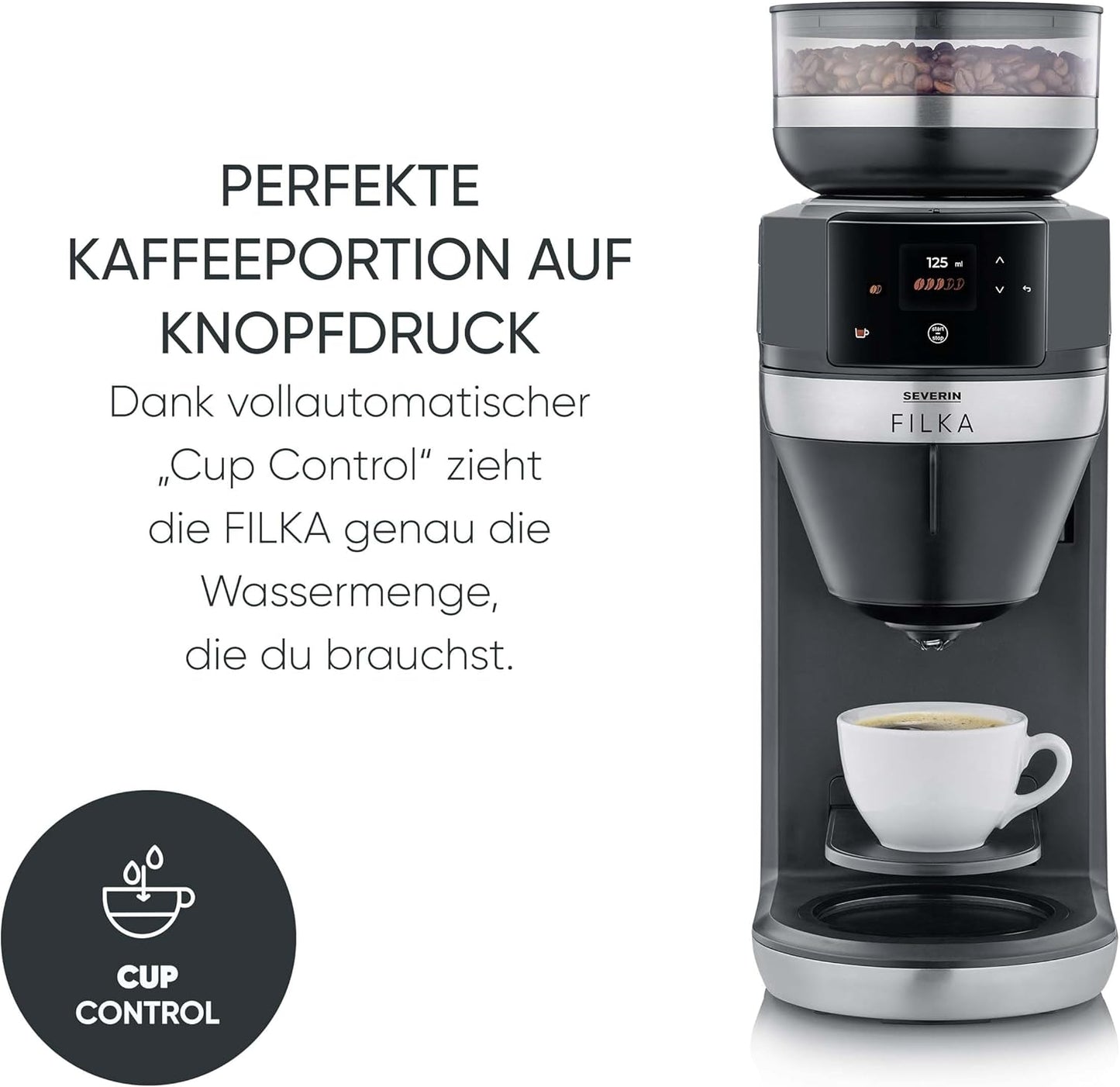 Filterkaffee-Vollautomat mit Thermokanne, Mit Thermokanne