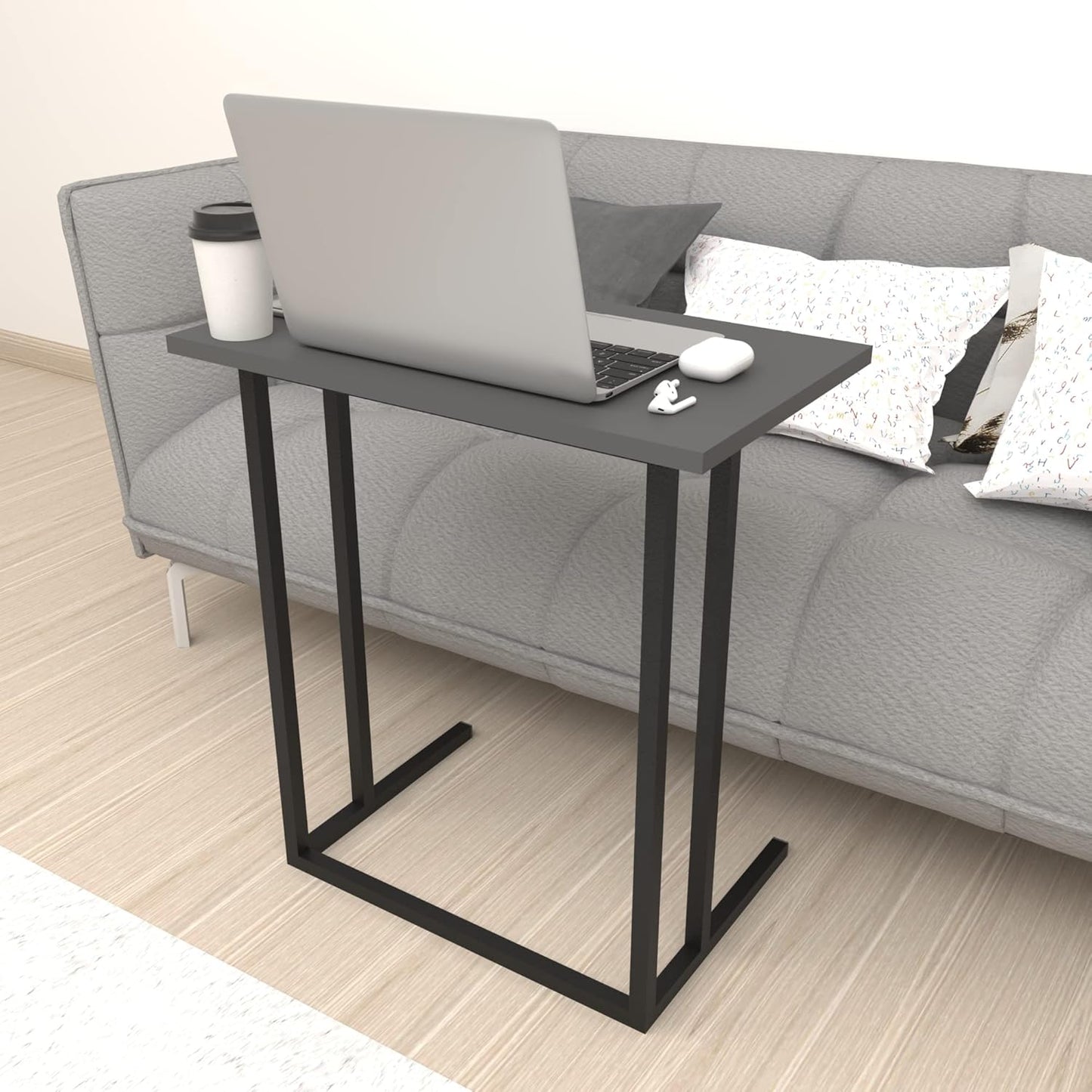 Laptoptisch in C-Form für Sofa und Bett, Anthrazit