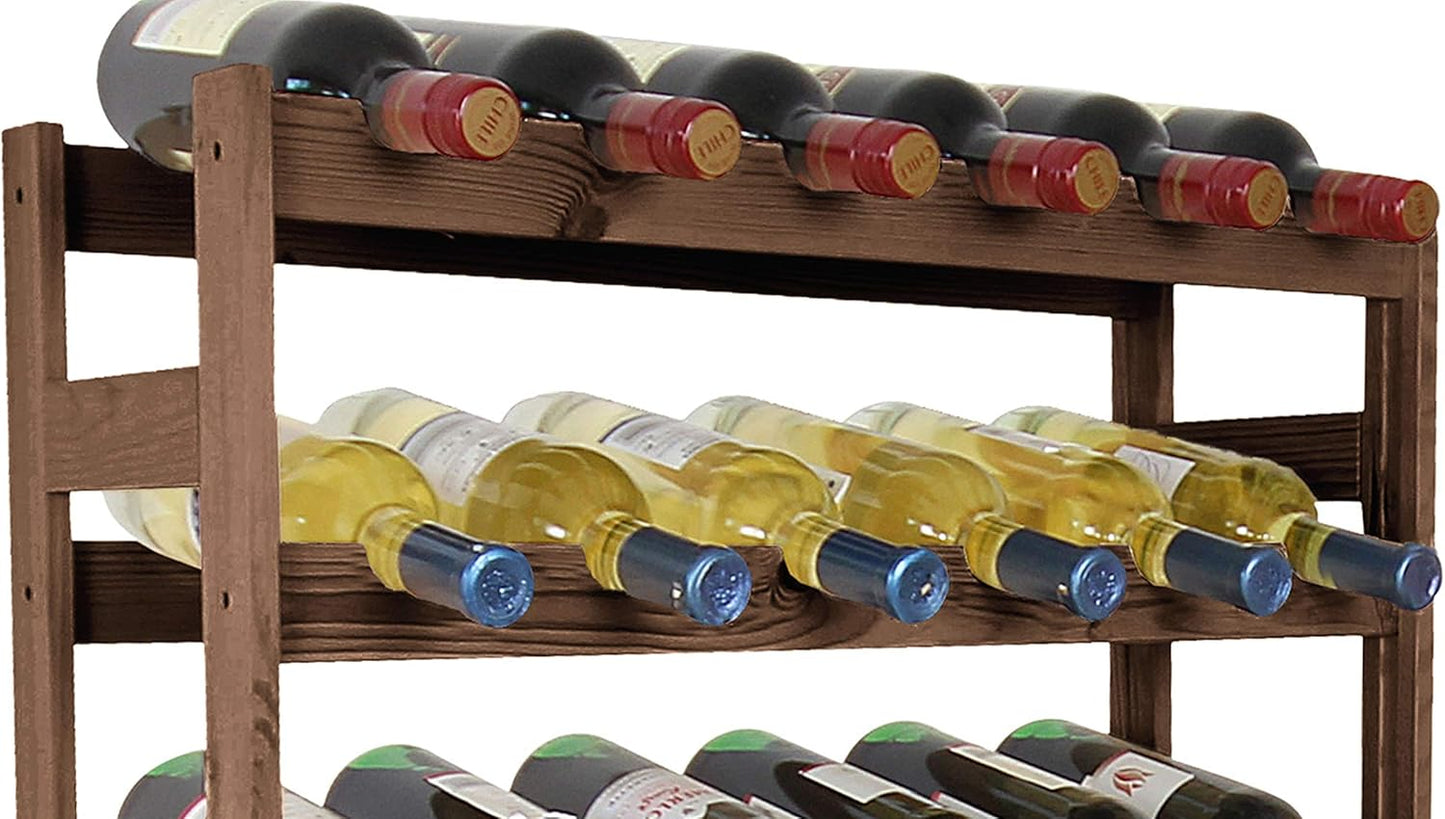 Weinregal Modell RW-1-42, Braun RW-1-42, 102 x 63 x 25, 7 liegen, für 42 Flaschen