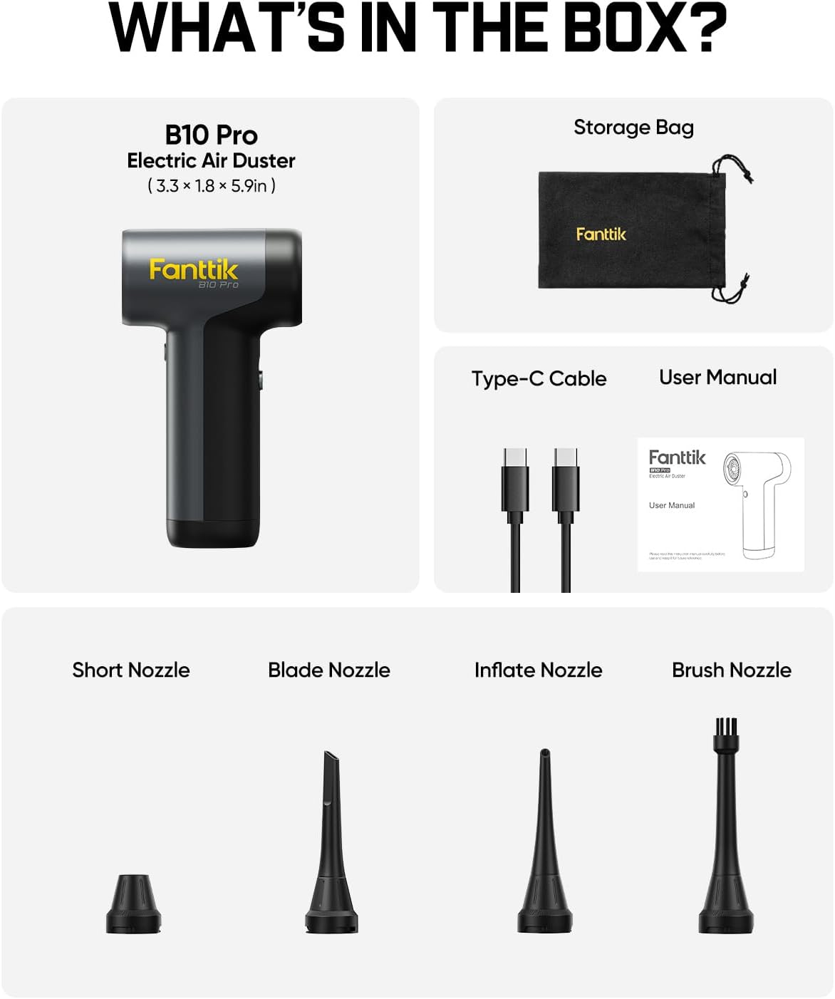 Elektrische Staubgebläse B10 Pro, Grau