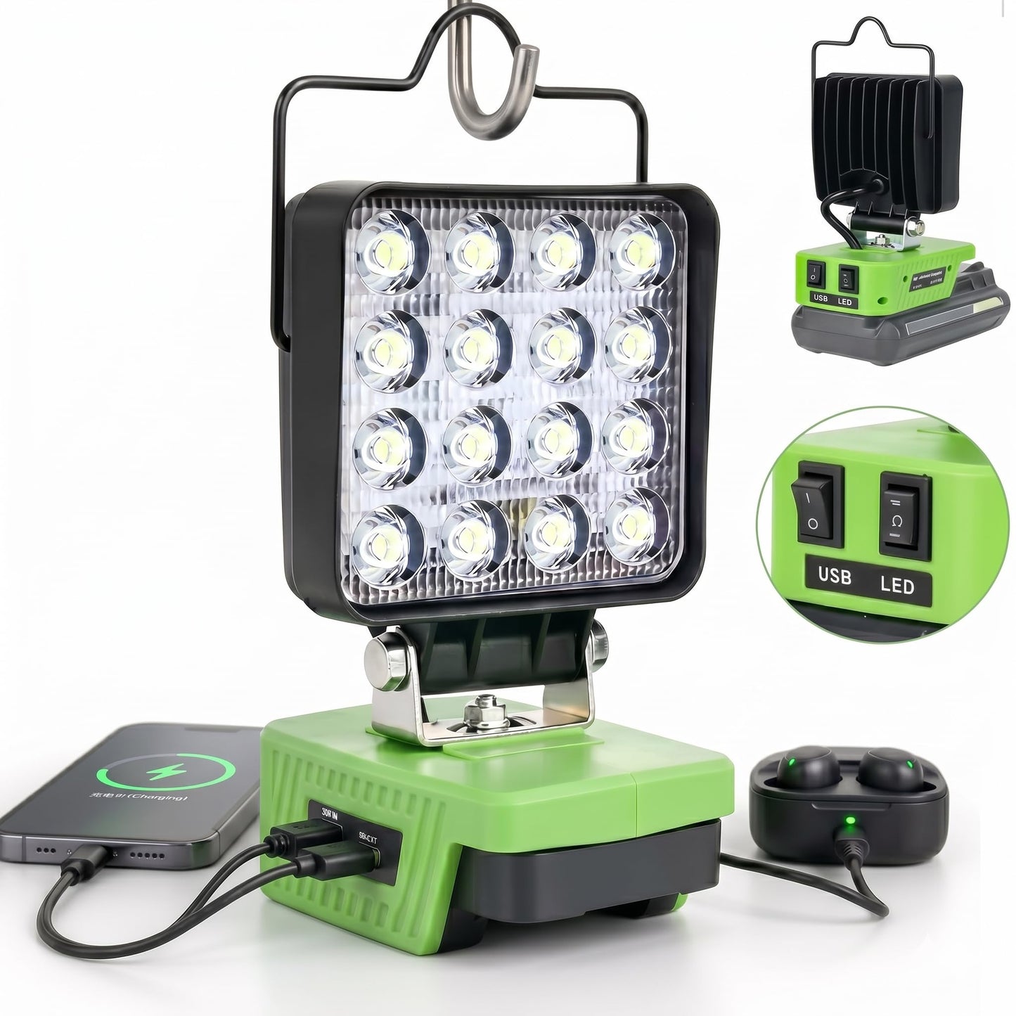 Akku Arbeitsleuchte, 48w für Greenworks 40v