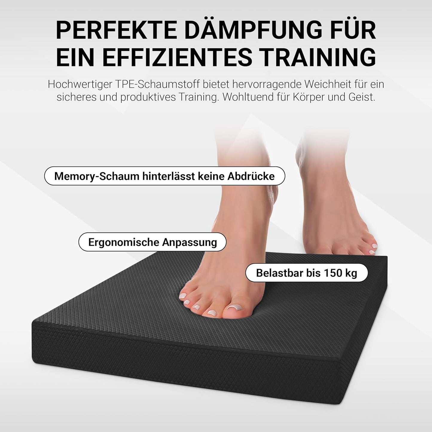 Balance Pad mit Übungsposter für Gleichgewichtstraining, Schwarz