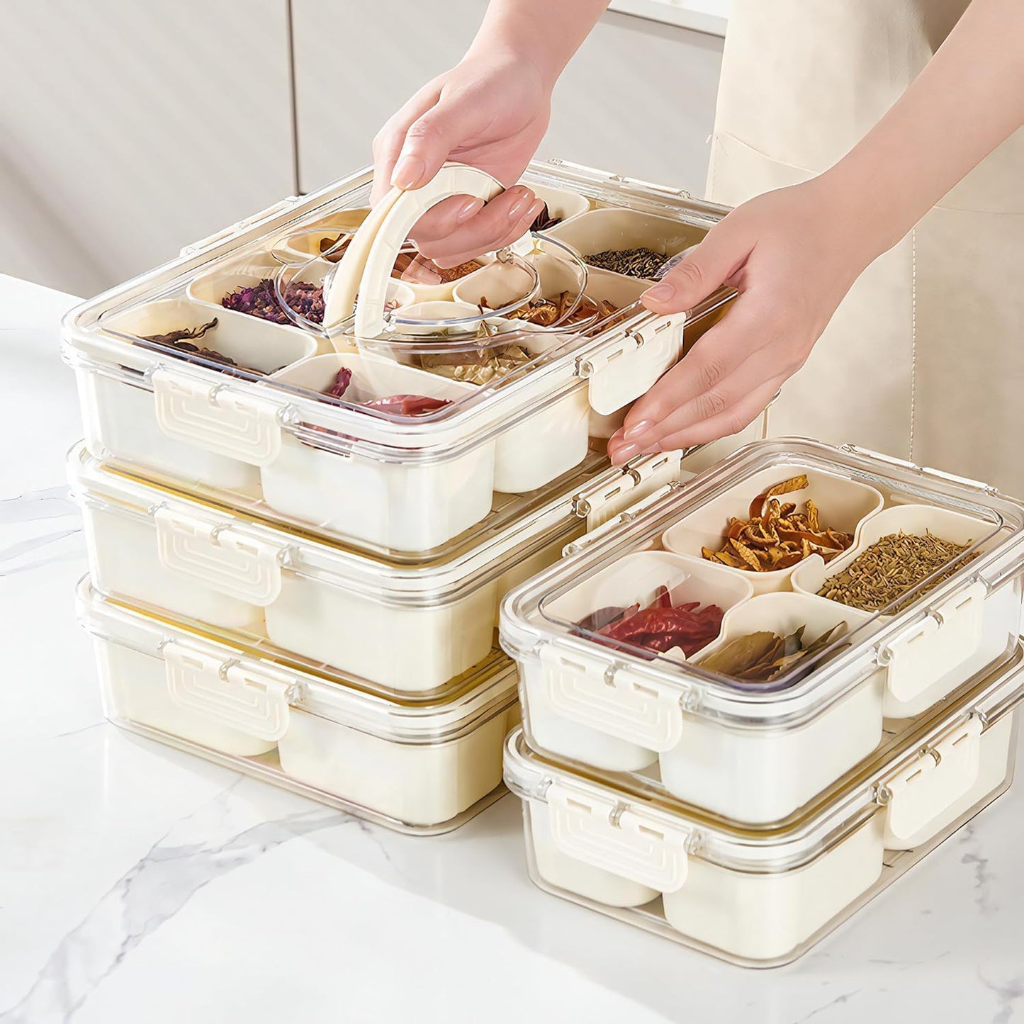 Snackbox Organizer mit 8 Fächern (2 Stück)