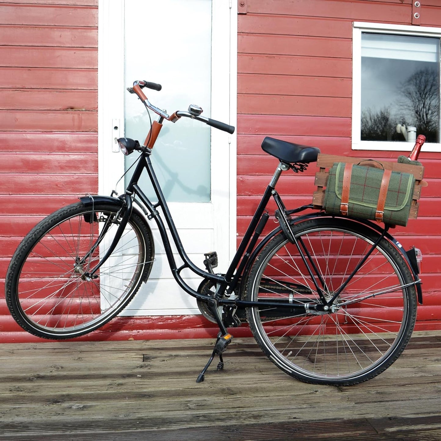 Velokiste mit Picknickdecke, Braun