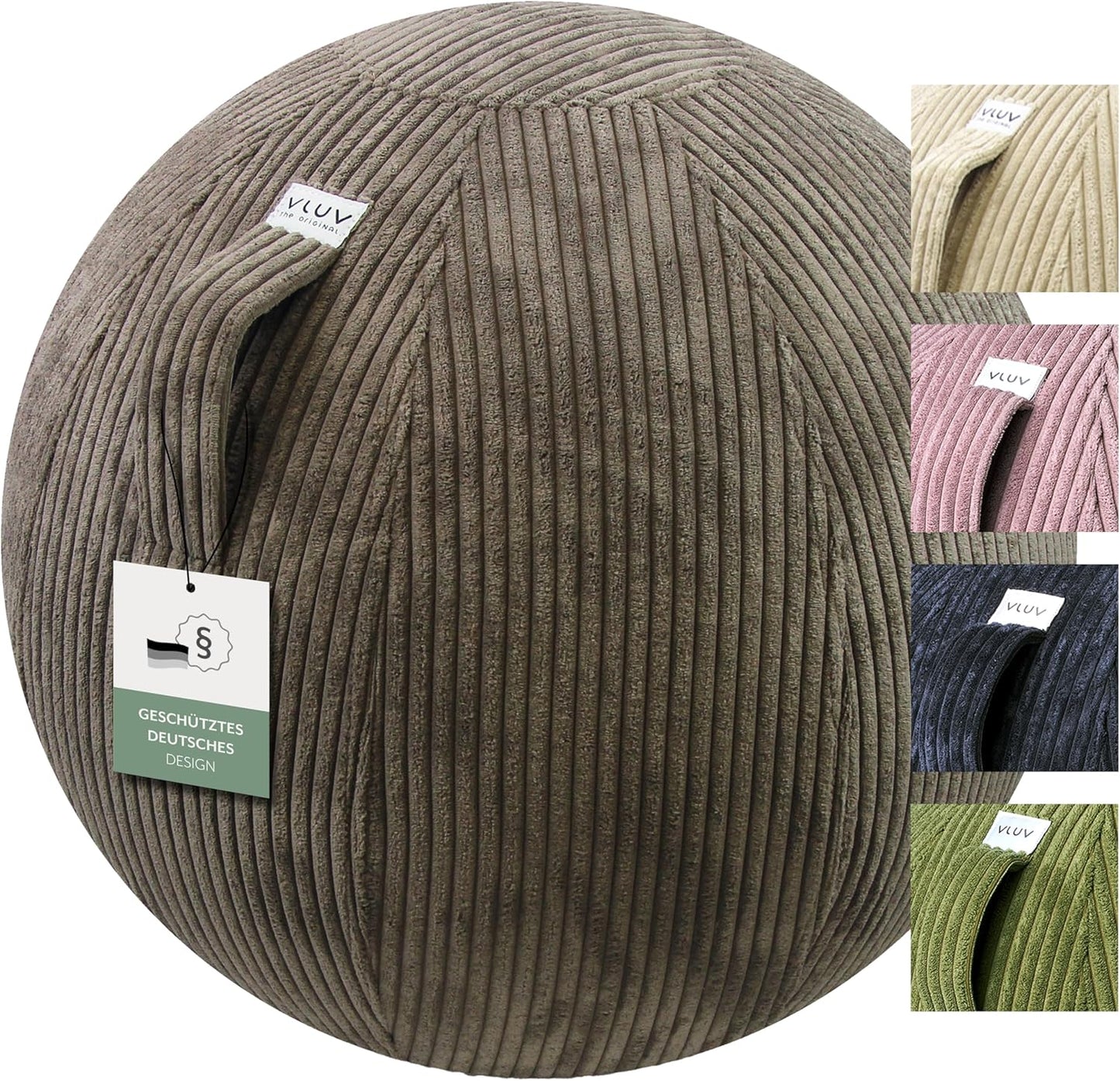 Ergonomischer Sitzball mit Tragegriff, 65 cm, Nougat 60 - 65cm
