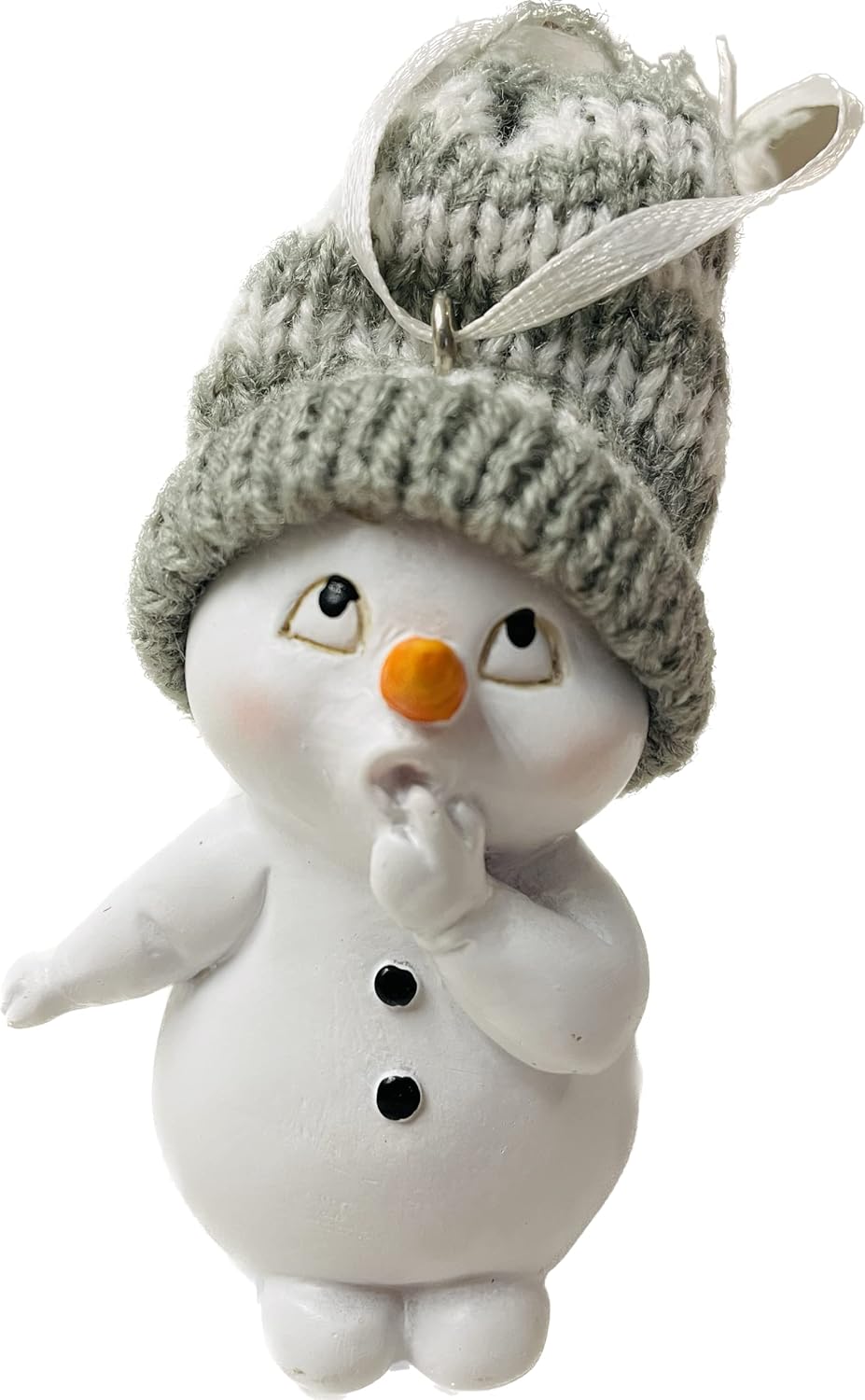 4er-Set Schneemann Anhänger, Grau-hängend