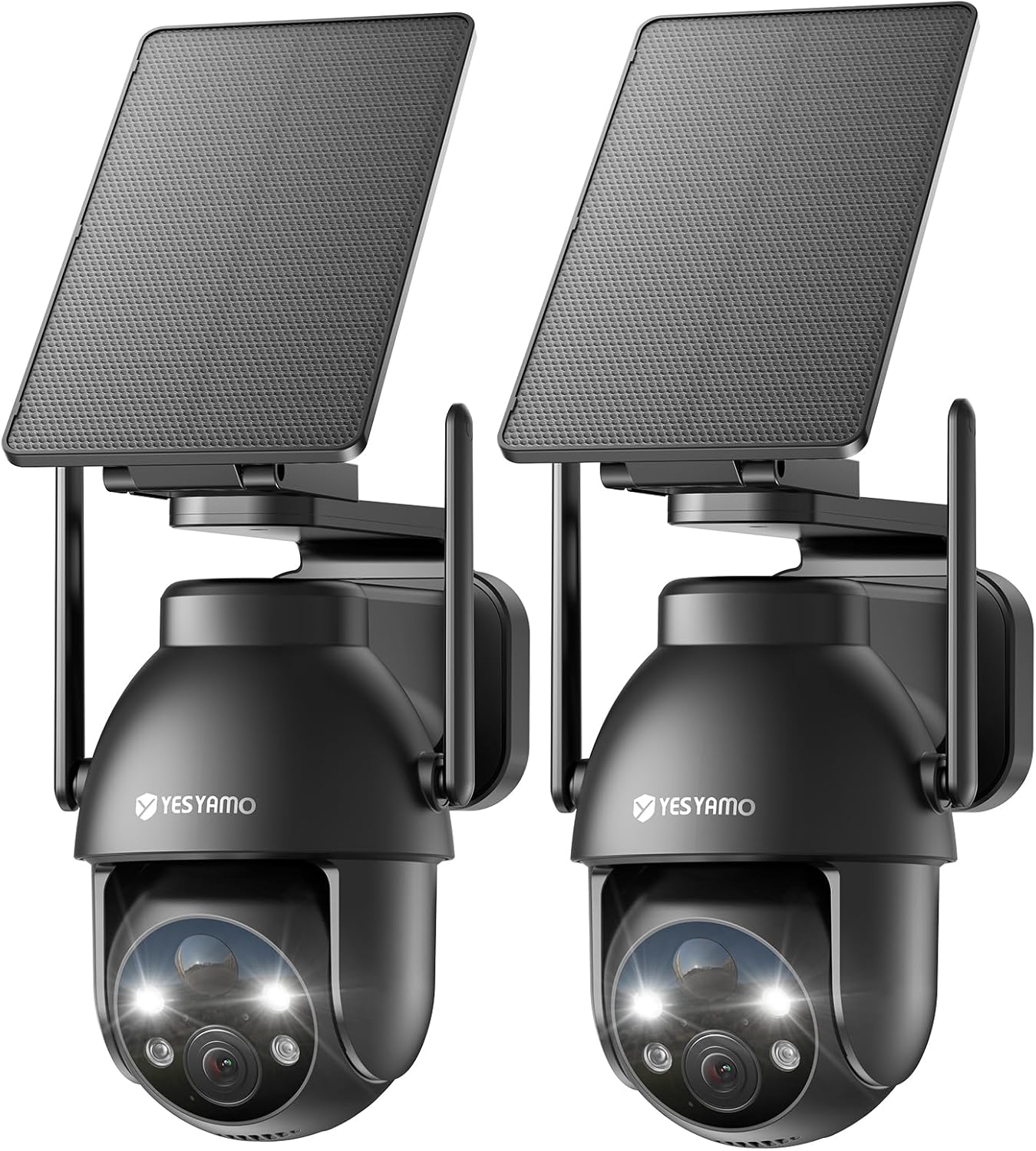 2er-Set Kabellose 2K Überwachungskamera mit Solarpanel, Grau