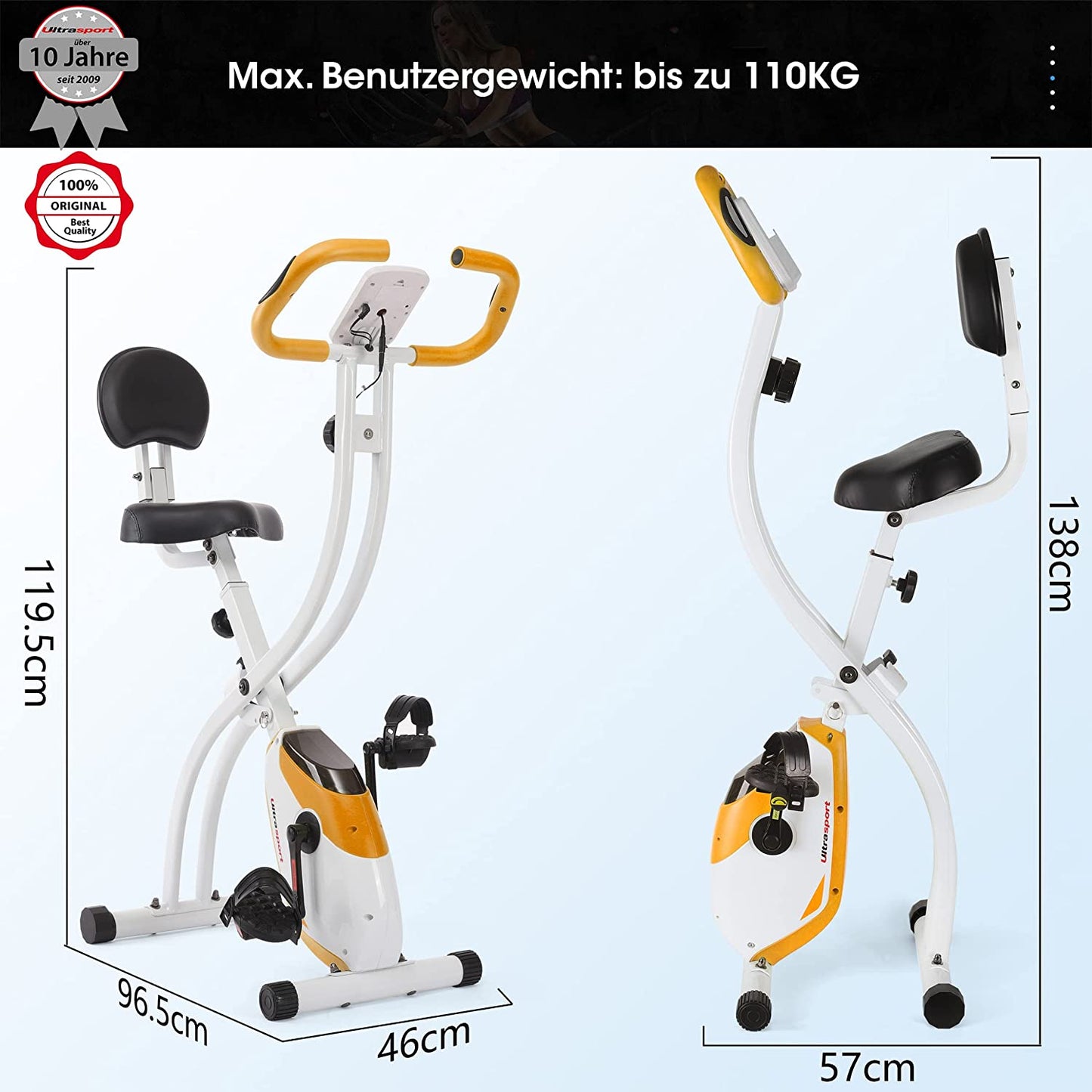 Heimtrainer, Heimtrainer, Orange/Weiss - 200B - bis 110 kg