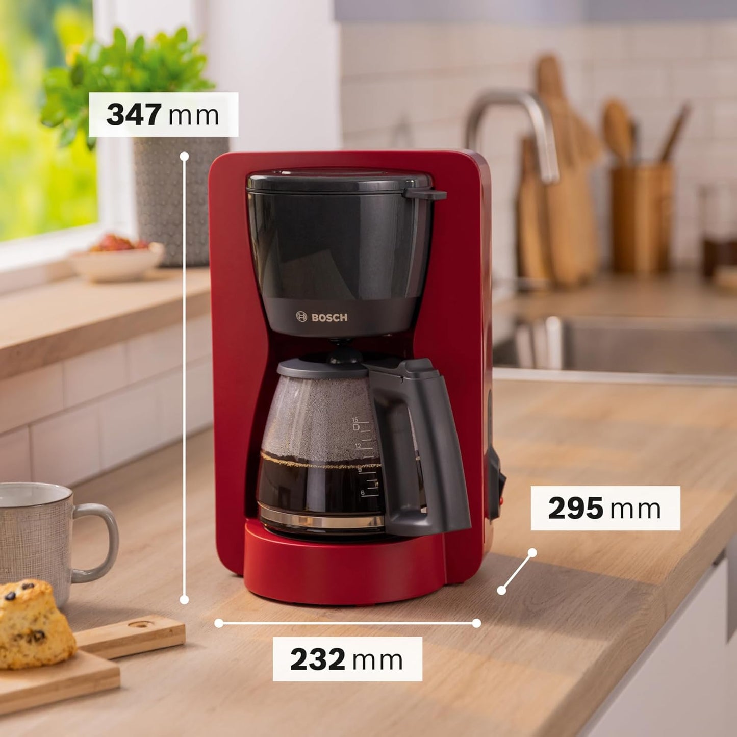 Filterkaffeemaschine MyMoment mit Glaskanne 1,25 L, ohne Aromastufe Rot