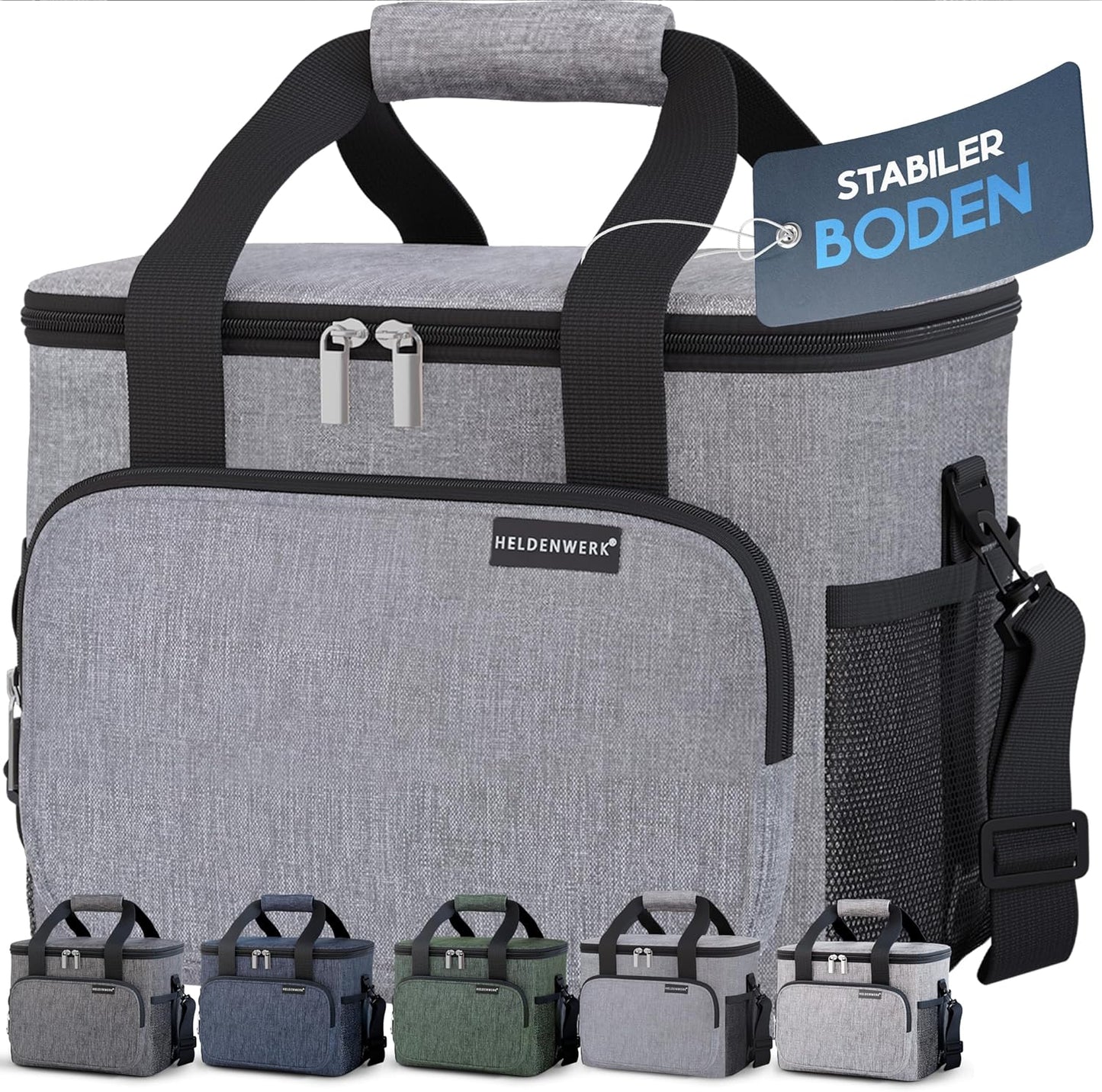 Faltbare isolierte Kühlbox, Hellgrau 20L