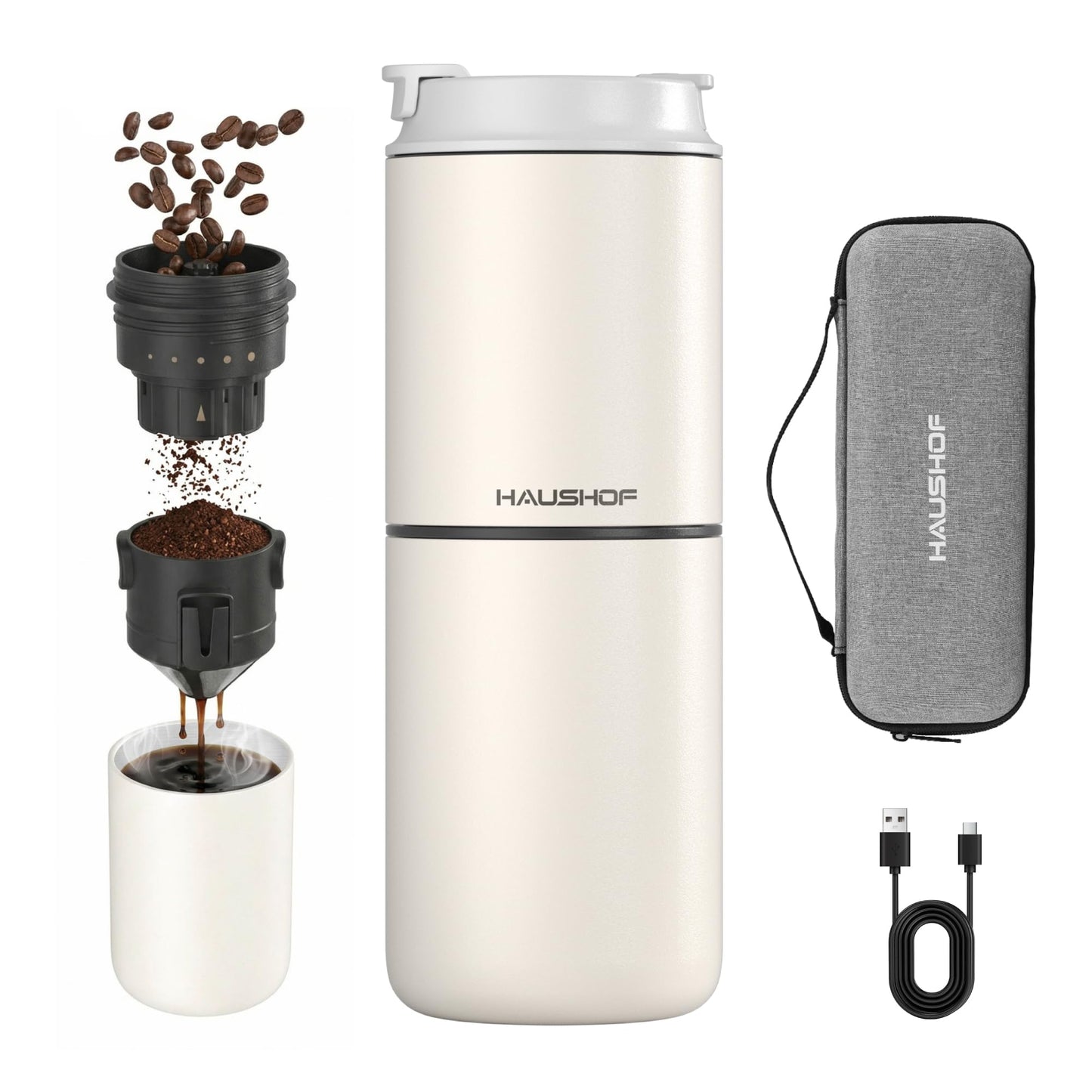 Elektrische Kaffeemühle, Weiss