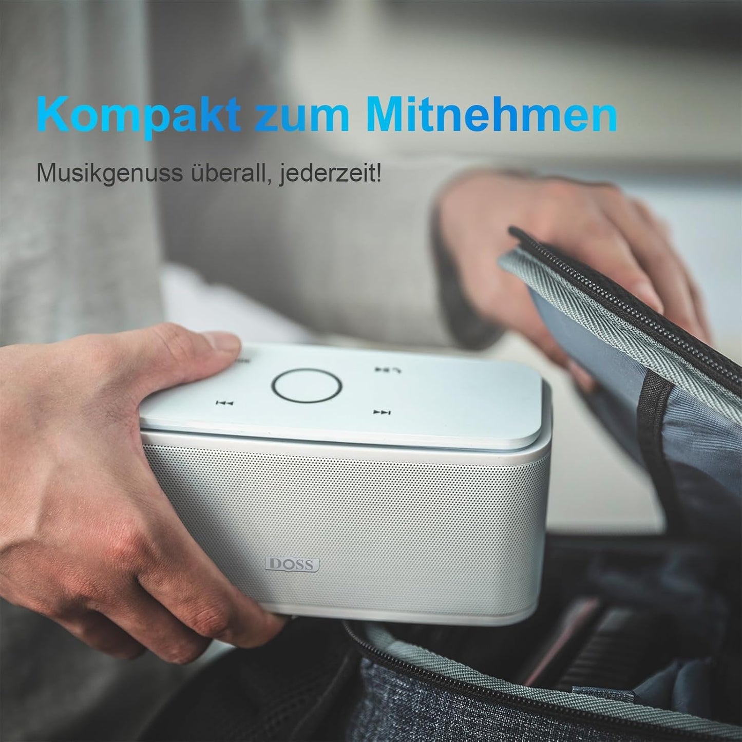 Bluetooth Lautsprecher SoundBox mit Dual-Bass und Touch Control, white