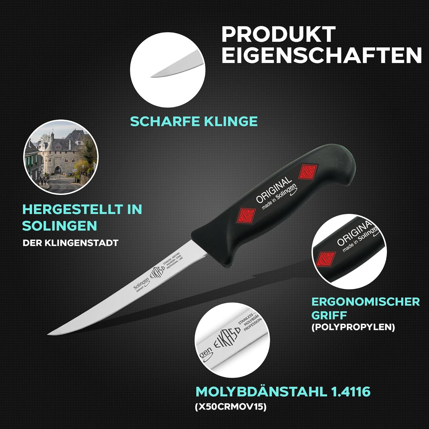 Haushaltsmesserset, 4 Teilig