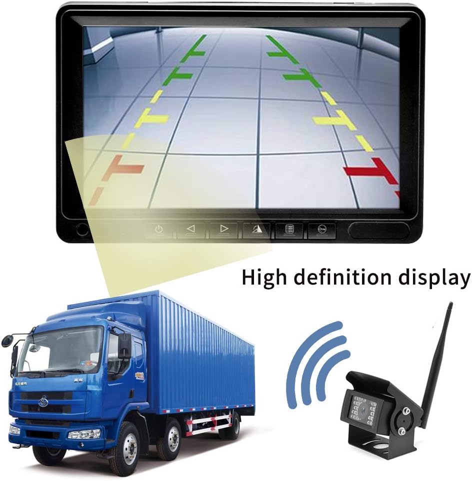 Kabellose Rückfahrkamera mit 7-Zoll HD-Monitor und 2 Kameras, mit 2 digitalen kabellosen Rückfahrkameras
