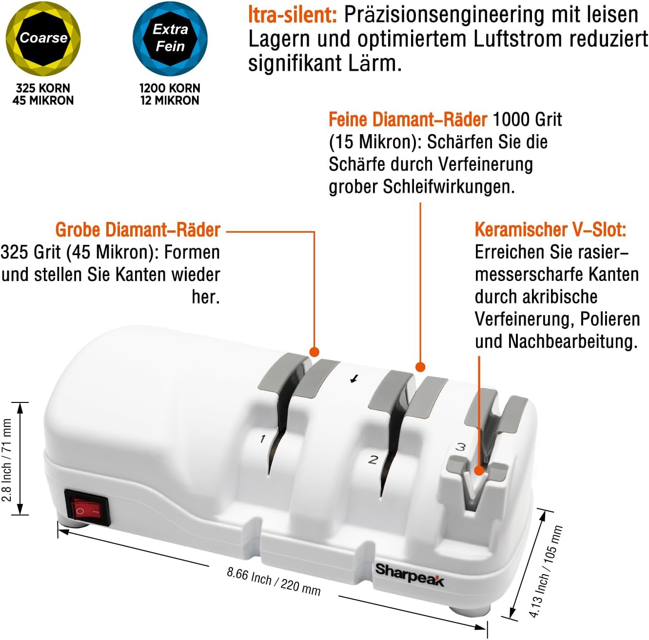 198H-SPK Profi-Messerschärfer mit Diamantscheiben