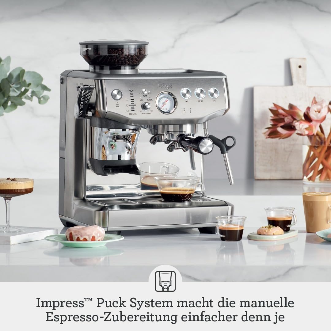 Barista Express Impress Kaffeemaschine mit Milchaufschäumer, Schwarzer Trüffel