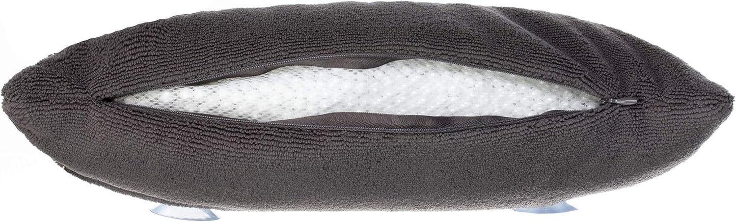 Wellness Nackenkissen für Badewanne mit Saugnäpfen, 40x20 cm Anthrazit
