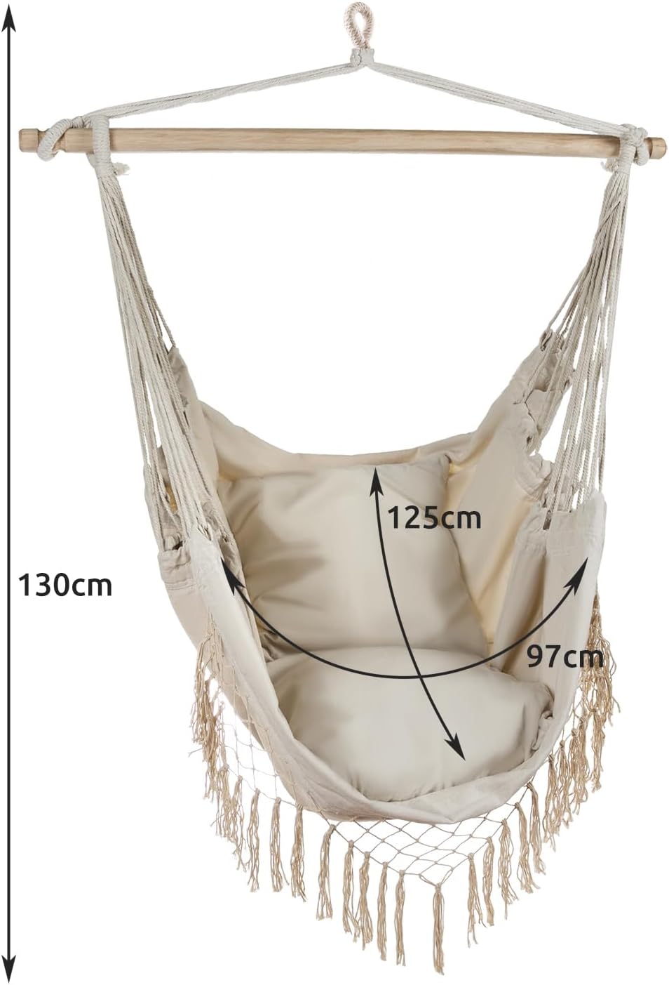 Outdoor Hängesessel, Beige-beige
