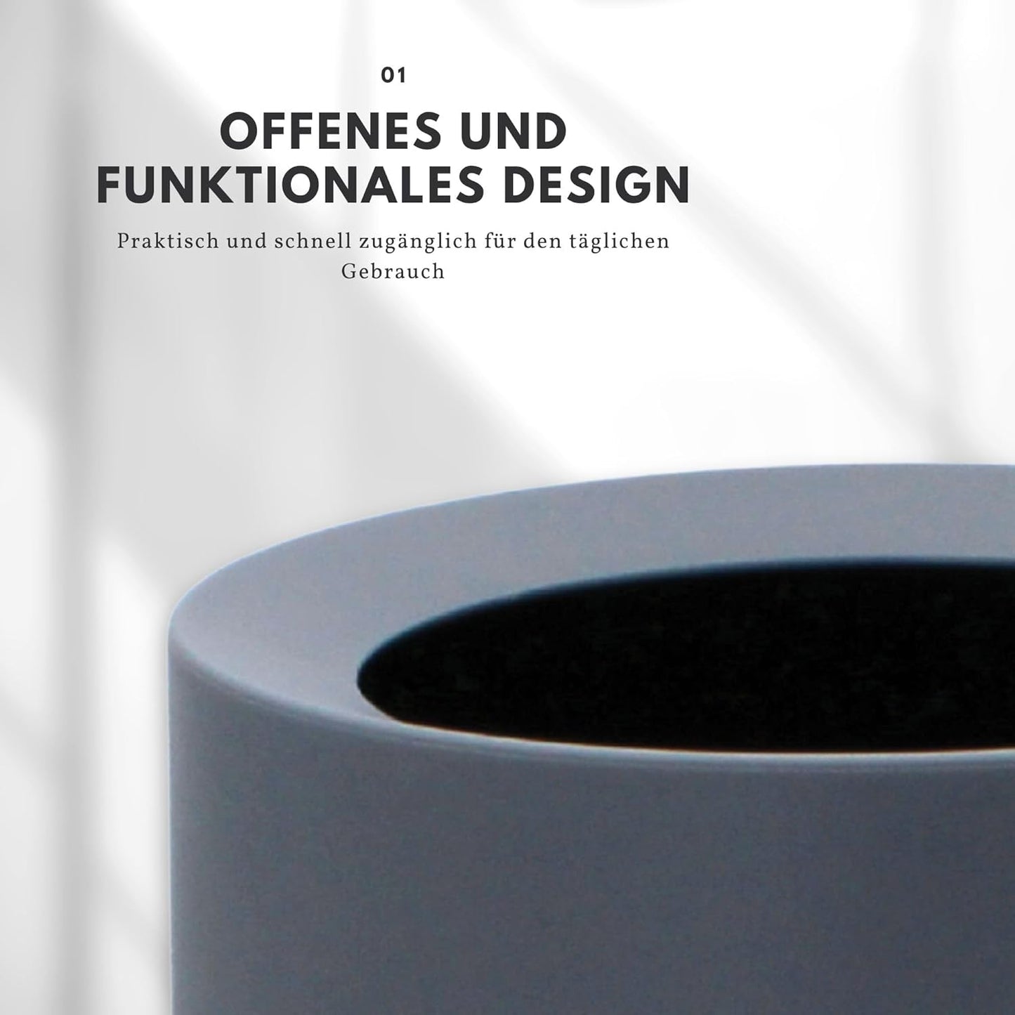 Mülleimer, 12L, 12l ohne Deckel Grau