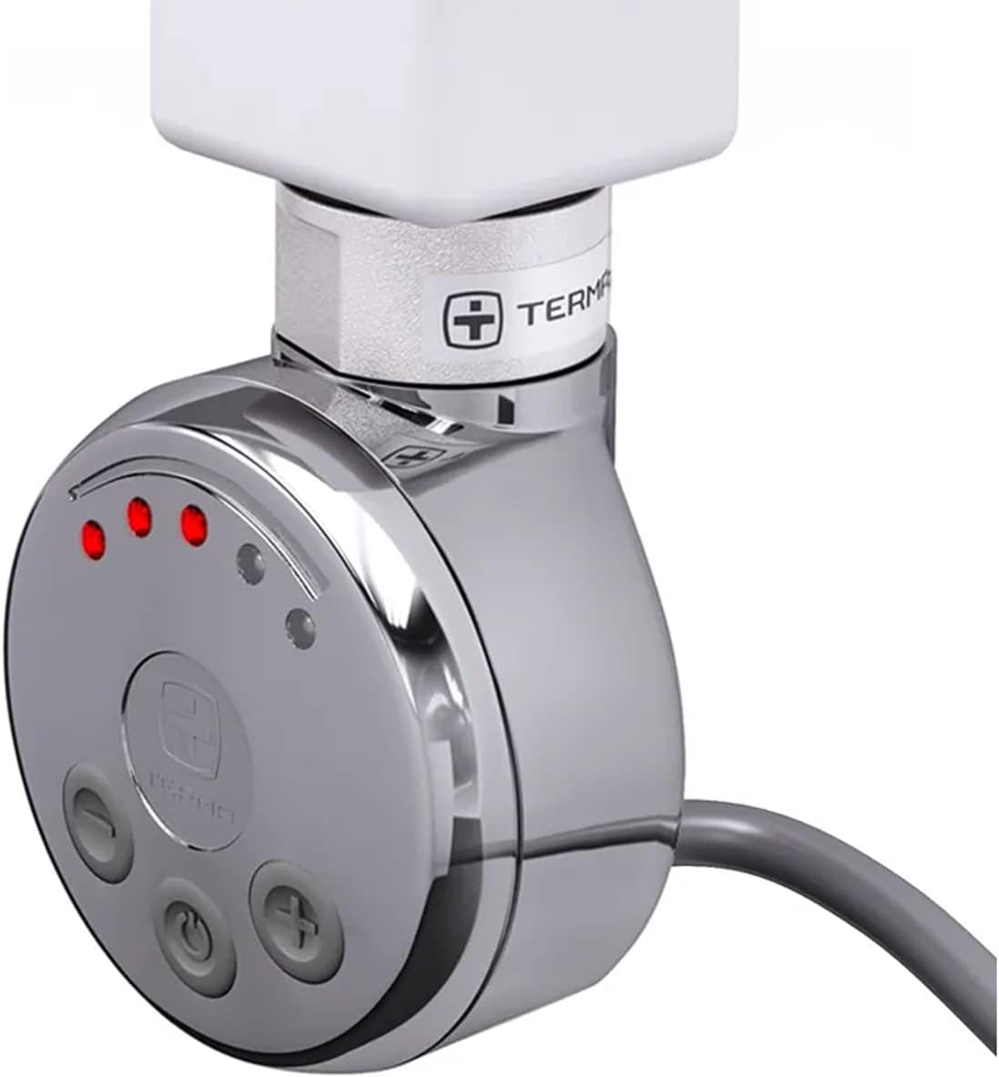 Thermostat-Heizstab mit Spiralkabel, Chrom
