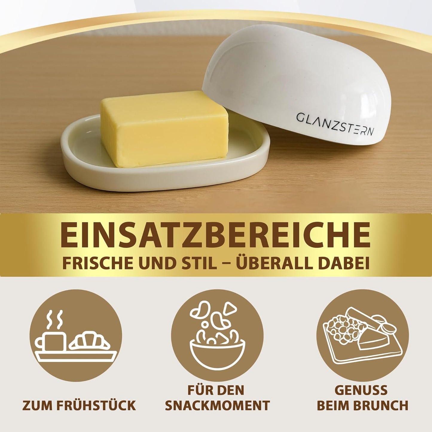 Butterdose mit Deckel und Messer