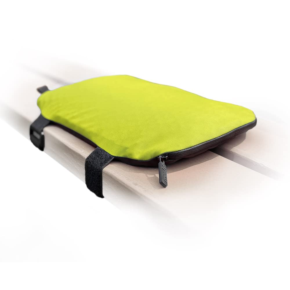 Outdoor Gelsitzkissen mit Karabiner, Limone / Schwarz