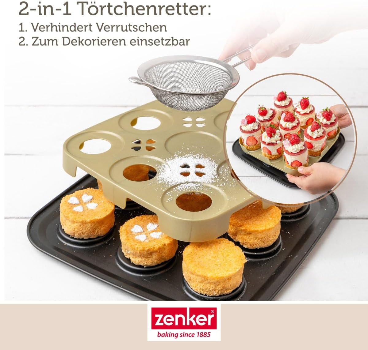 Bake & Go Serie 9er-Törtchenblech mit Transportdeckel, 9er Törtchenblech