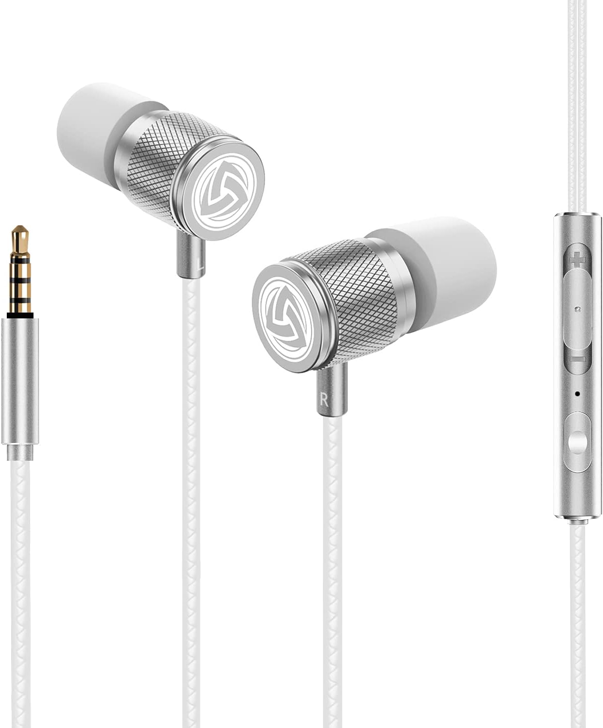 In-Ear Kopfhörer mit Kabel und Mikrofon, 3.5 mm Weiss