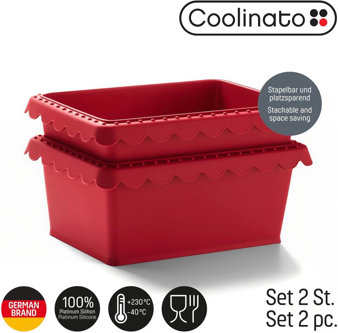 Mini Brotbackform-Set 550g für Airfryer & Backofen, Rot